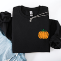 Pumpkin Halloween Fall Autumn Pocket Cozy Floral Sunflower Autumnal Design Sweatshirt
