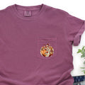 Pumpkin Heart Thanksgiving Flowers Pocket Graphic Autumn Celebration Comfort Colors Tee