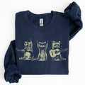 Raccoon Band Playing Guitar Funny Animals Cartoon Graphic Art Illustration Sweatshirt