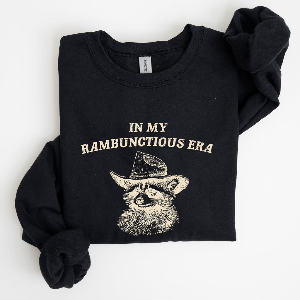 Rambunctious Era Raccoon Meme Aesthetic Funny Pop Culture Icon Cozy Fleece Edition Sweatshirt