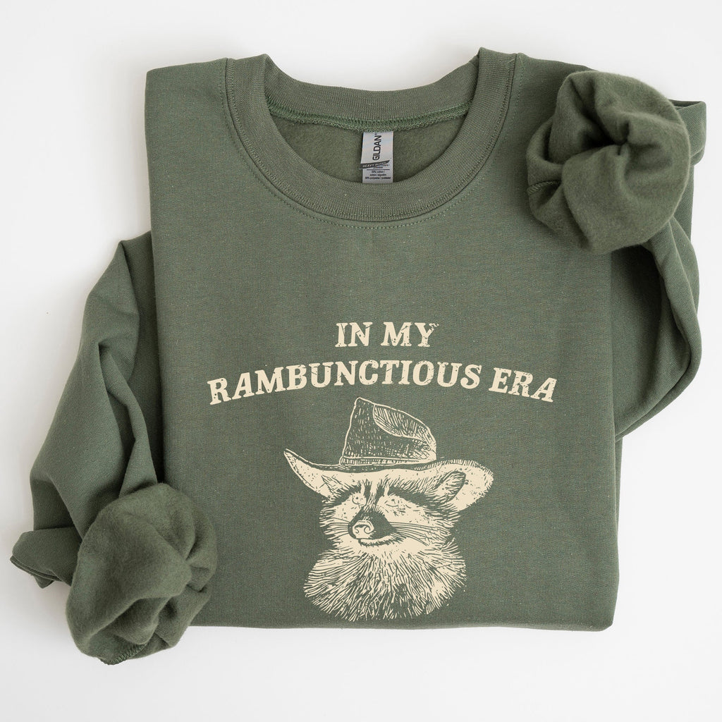 Rambunctious Era Raccoon Meme Aesthetic Funny Pop Culture Icon Cozy Fleece Edition Sweatshirt