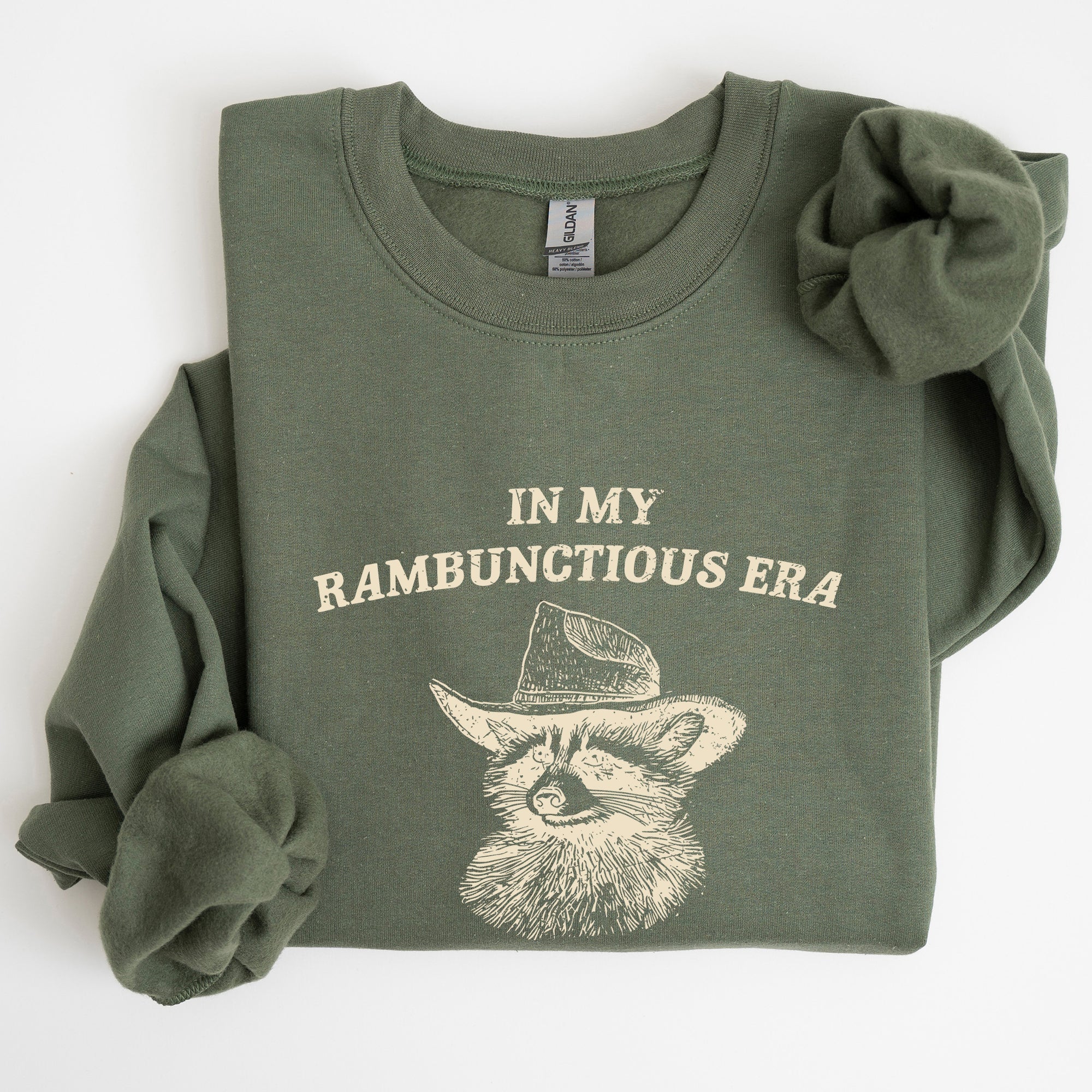 Rambunctious Era Raccoon Meme Aesthetic Funny Pop Culture Icon Cozy Fleece Edition Sweatshirt