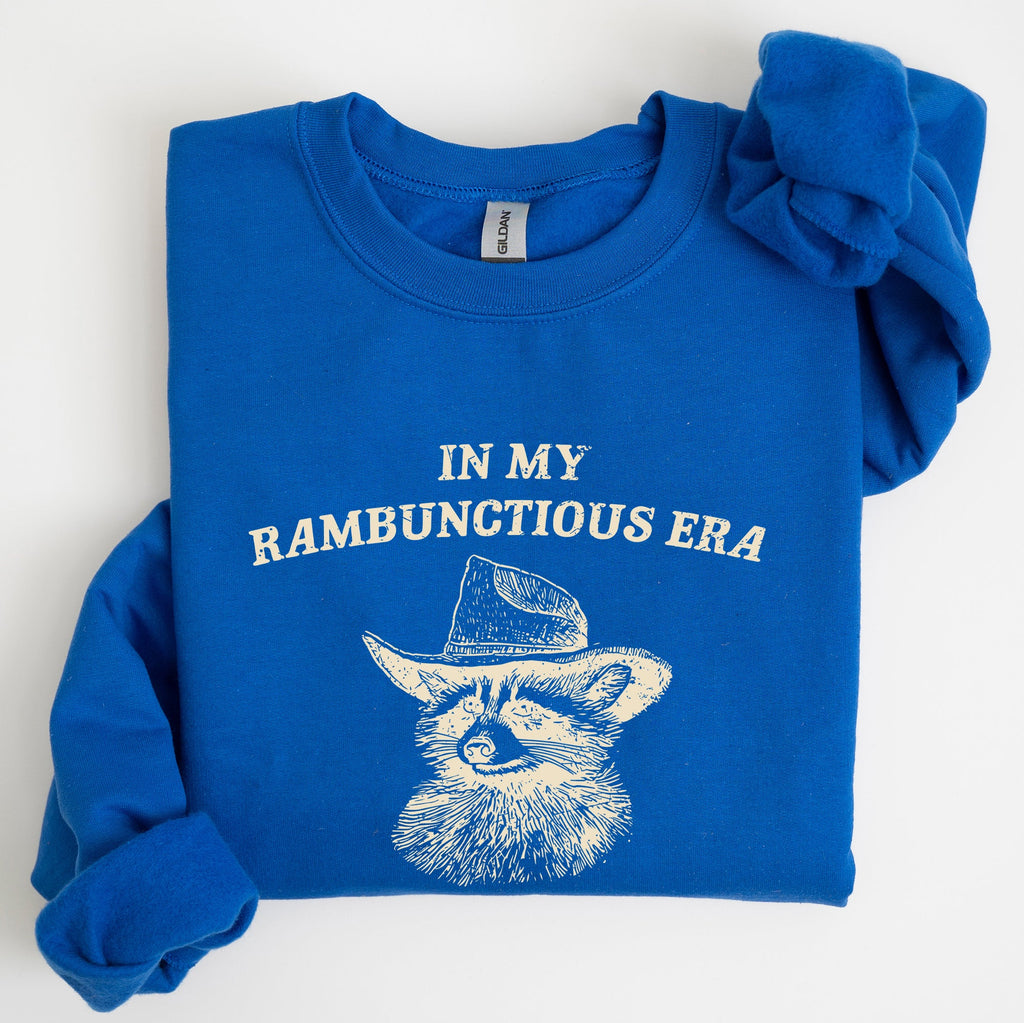Rambunctious Era Raccoon Meme Aesthetic Funny Pop Culture Icon Cozy Fleece Edition Sweatshirt