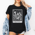 Read In Peace Halloween Skeleton Tarot Books Library Edition Collectible Graphic Tee