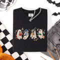 Reading Ghosts, Witches, Wizards Halloween Night Book Lovers Illustration Comfort Colors Tee