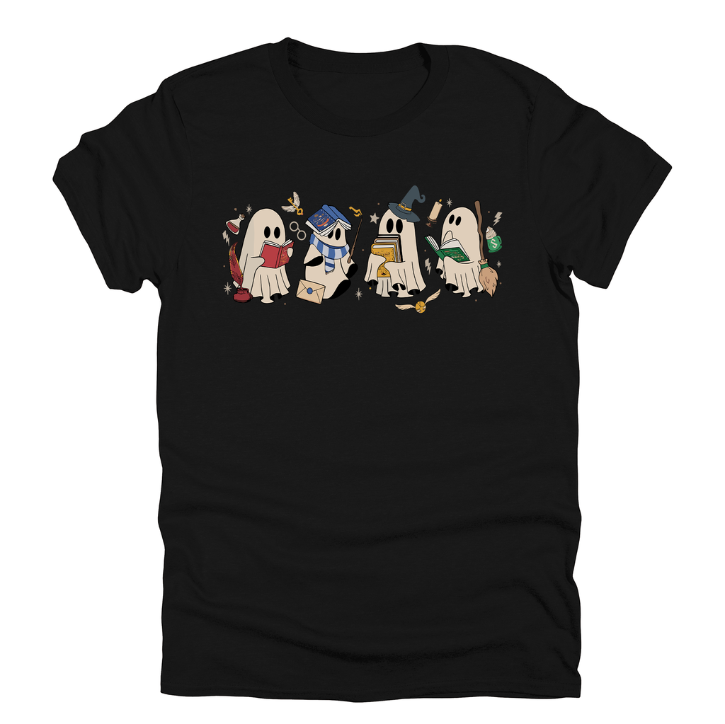 Reading Ghosts, Witches, Wizards Bibliophile Halloween Edition Collector's Graphic Tee