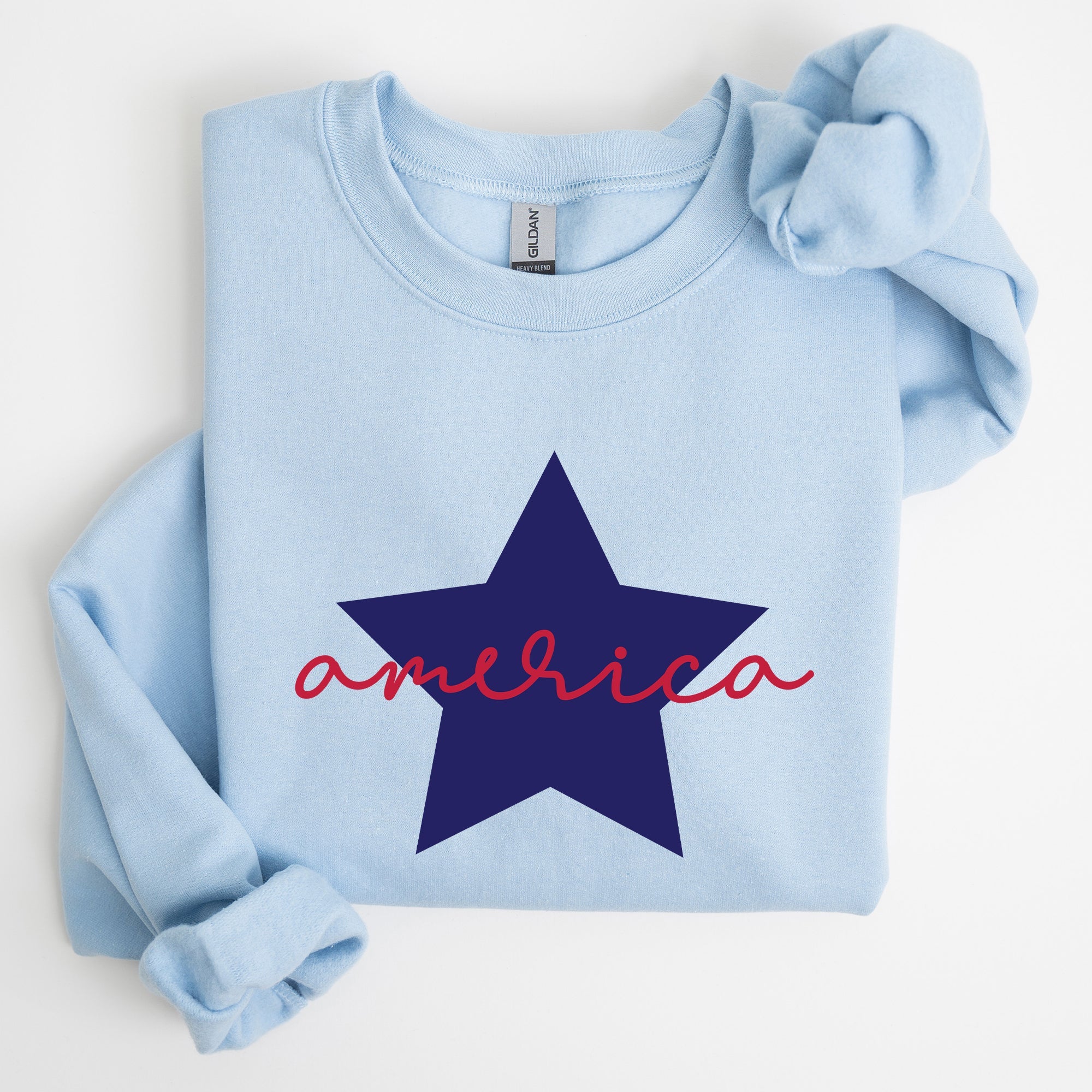 Retro America Star Emblem Inspired By The American Flag Red White Blue Fourth Of July Heritage And Freedom Sweatshirt