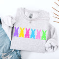 Retro Bunnies Colorful Pastel Easter Bunny Jesus Rabbit Holiday Graphic Sweatshirt