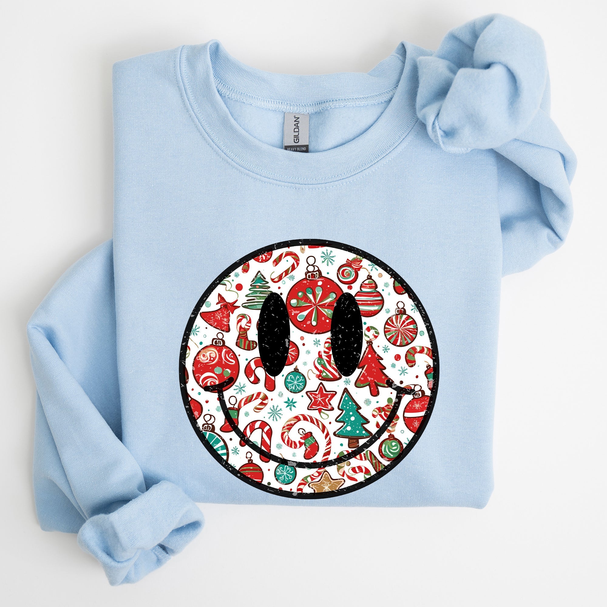 Retro Christmas Smiley Santa Xmas Winter Holiday Cheer Nostalgic Throwback Warmth Vintage Vibe Sweatshirt