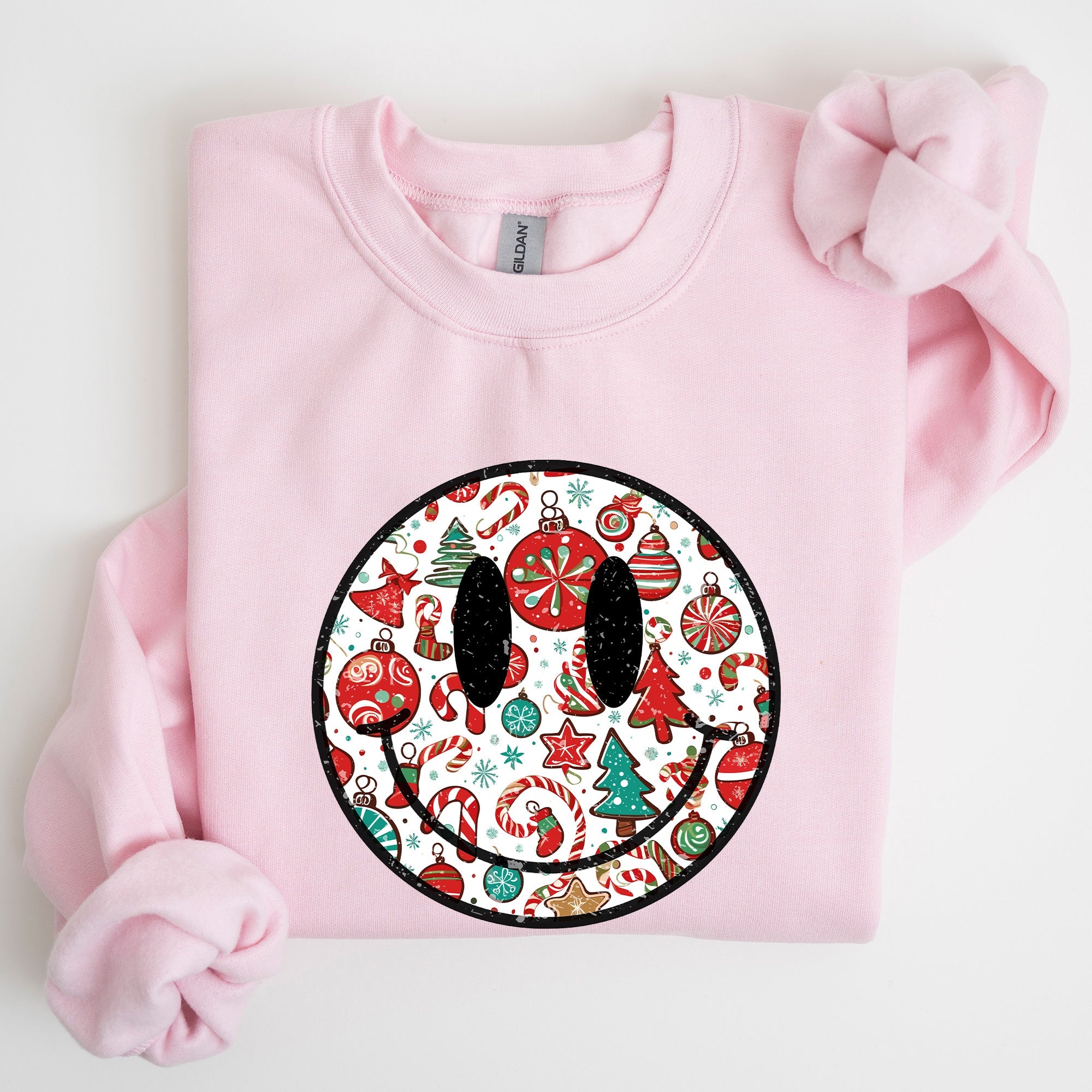Retro Christmas Smiley Santa Xmas Winter Holiday Cheer Nostalgic Throwback Warmth Vintage Vibe Sweatshirt