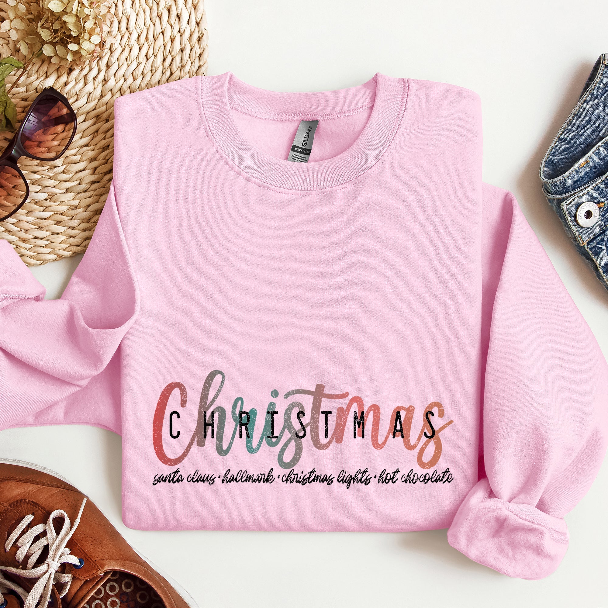 Retro Christmas Hallmark Best Things Seasonal Cozy Vintage Style Holiday Print Sweatshirt