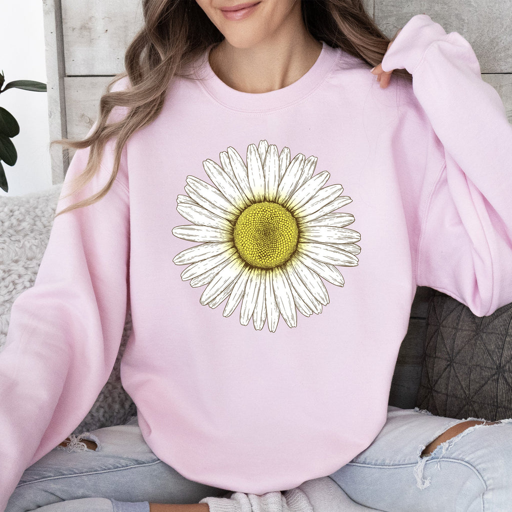 Retro Daisy Print, Vintage Flowers Floral Pattern Nostalgia Edition Collection Sweatshirt