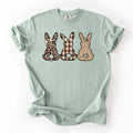 Retro Easter Bunnies Leopard Pattern Bunny Illustration Collection For Festive Style Comfort Colors Tee