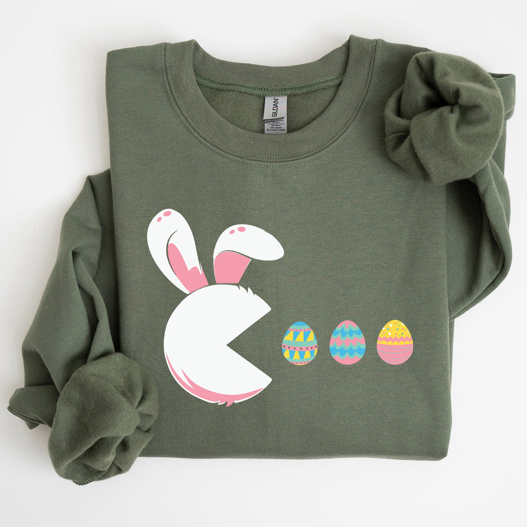 Retro Game Easter Bunny Eggs Nostalgic Pixel Art Retro Gaming Print Collection Edition Sweatshirt