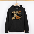 Retro Halloween Monsters Witch Creepy Reading Ghost Vintage Illustration Graphic Hoodie