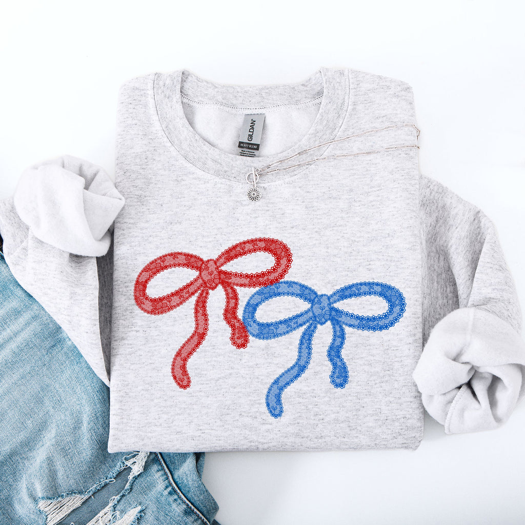 Retro Lace Patriotic America 4th Of July Vintage Print Graphic Premium Sweatshirt