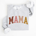 Retro Mama Collegiate Vintage Mom Life Script Lettering Cozy Everyday Wear Sweatshirt