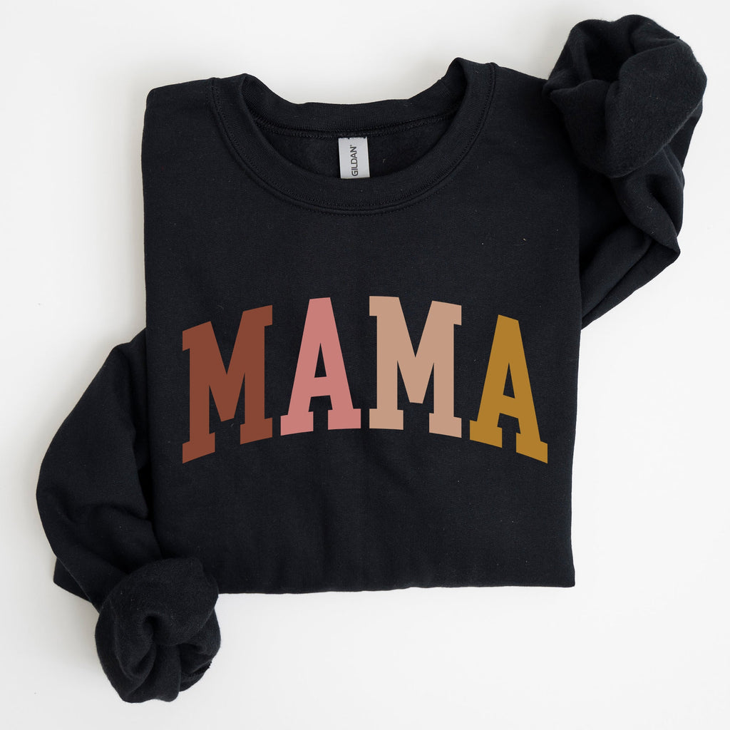 Retro Mama Collegiate Vintage Mom Life Script Lettering Cozy Everyday Wear Sweatshirt