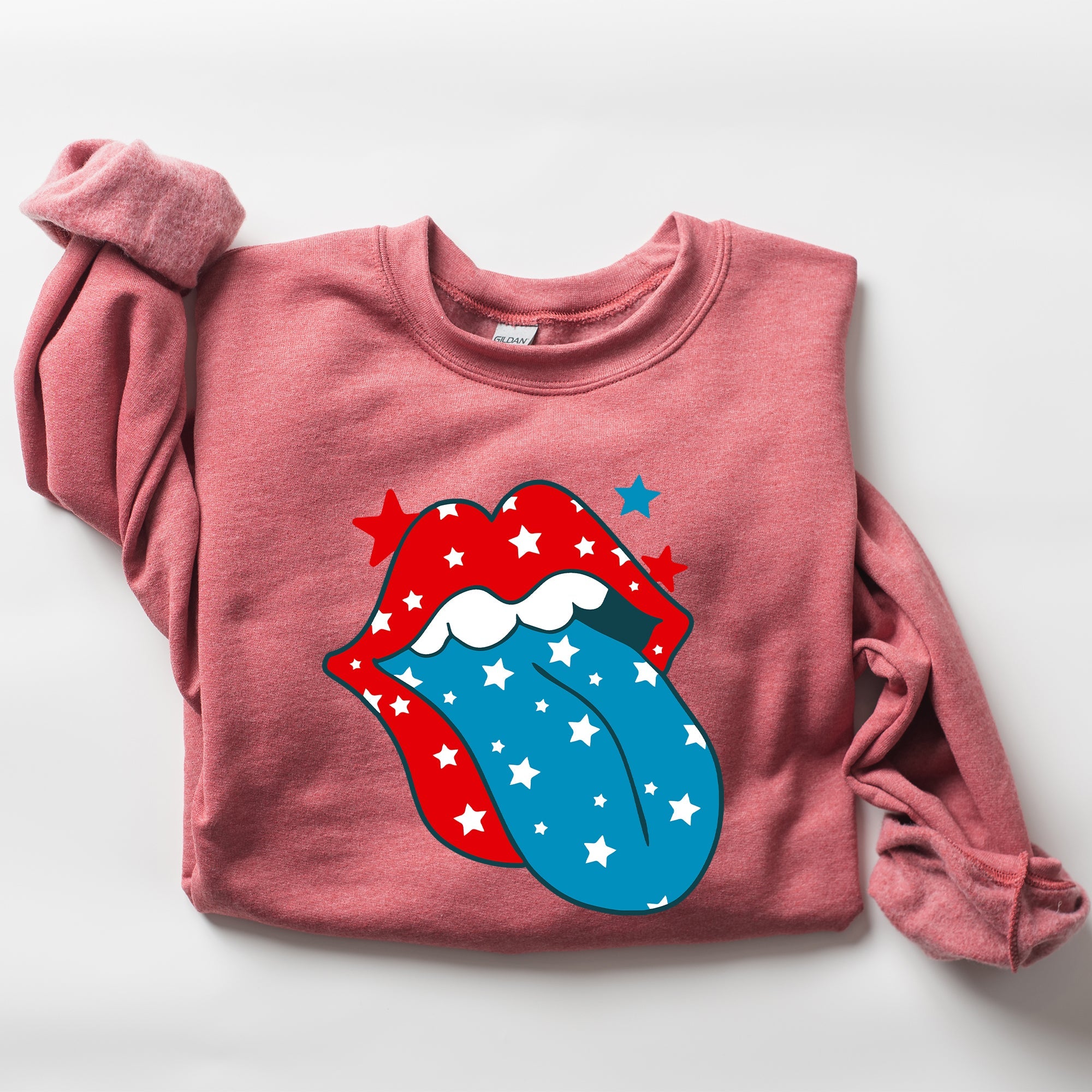 Retro Party In The USA Tongue Fourth Of July Independence Day Celebration Graphic Sweatshirt