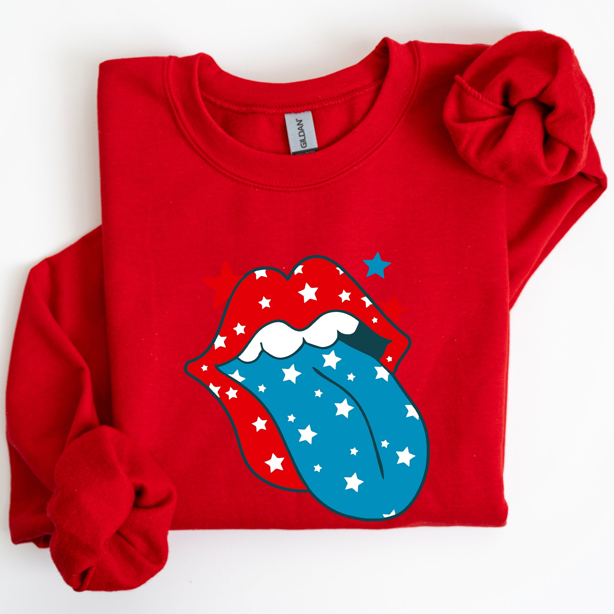 Retro Party In The USA Tongue Fourth Of July Independence Day Celebration Graphic Sweatshirt