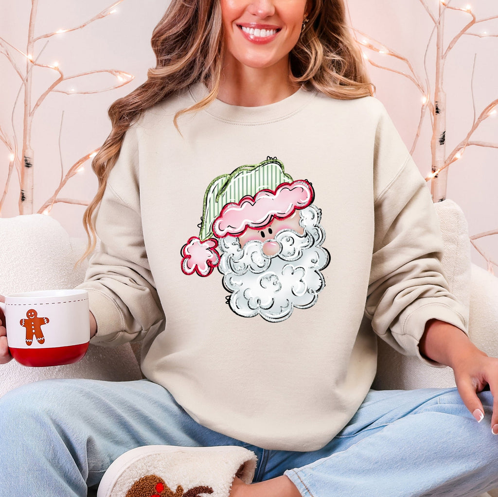Retro Santa Christmas Stripes Nostalgic Holiday Print With Classic Vintage Charm Edition Sweatshirt