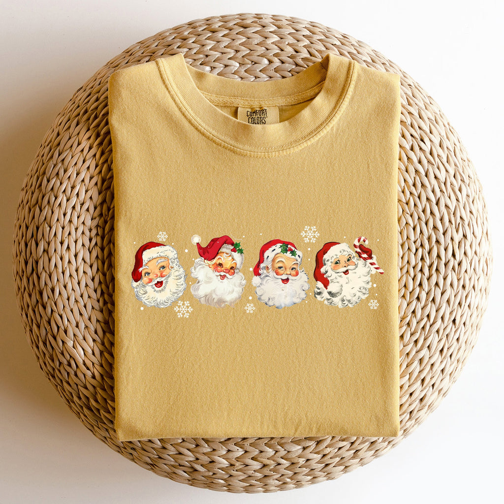 Retro Santas In A Row Christmas Winter Xmas Santas Holiday Parade Comfort Colors Tee