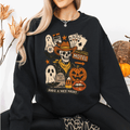 Retro Skeleton Motel Vintage Halloween Nostalgia Graphic Design Collective Edition Sweatshirt