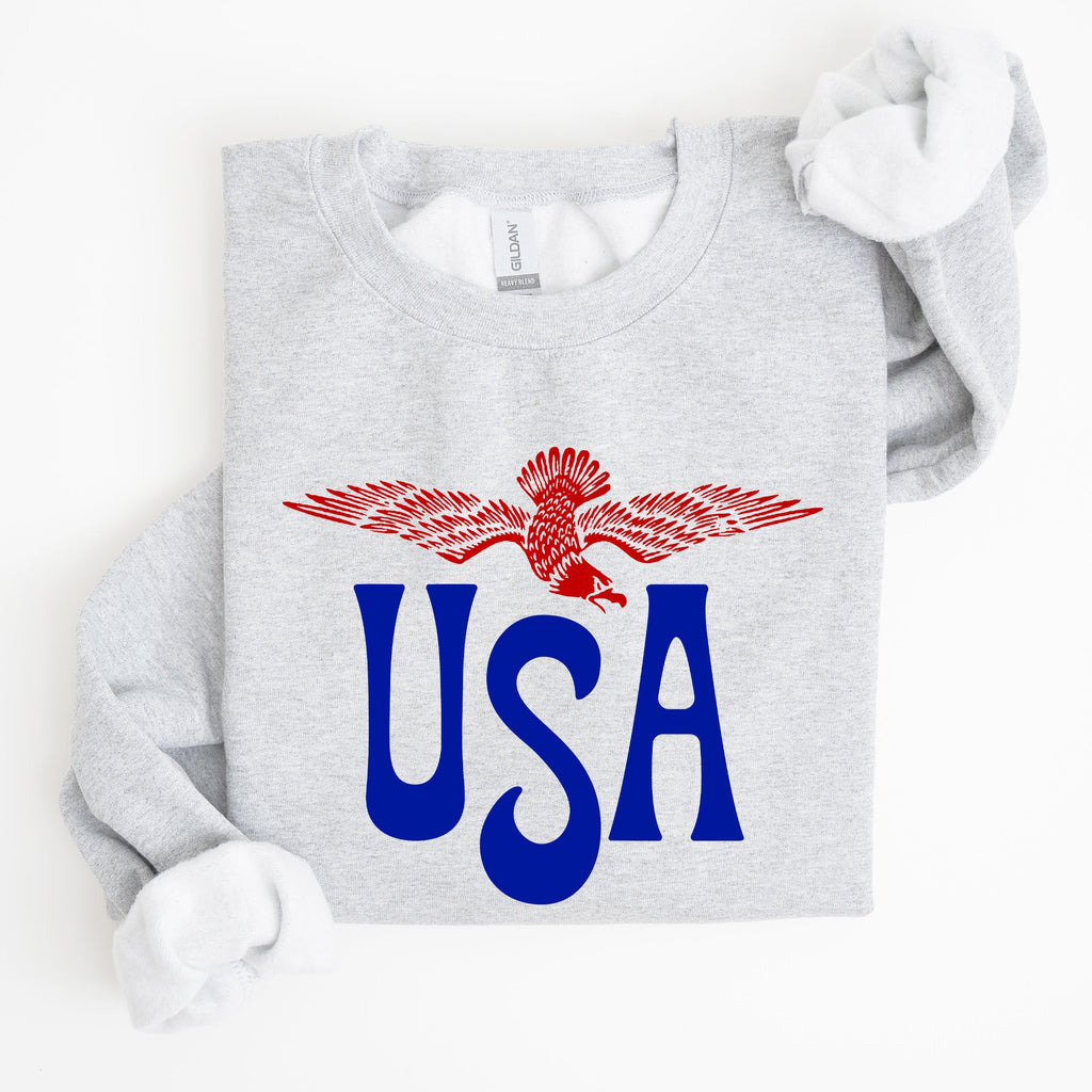 Retro USA Eagle America Patriotic Fourth of July Vintage Style Graphic Sweatshirt