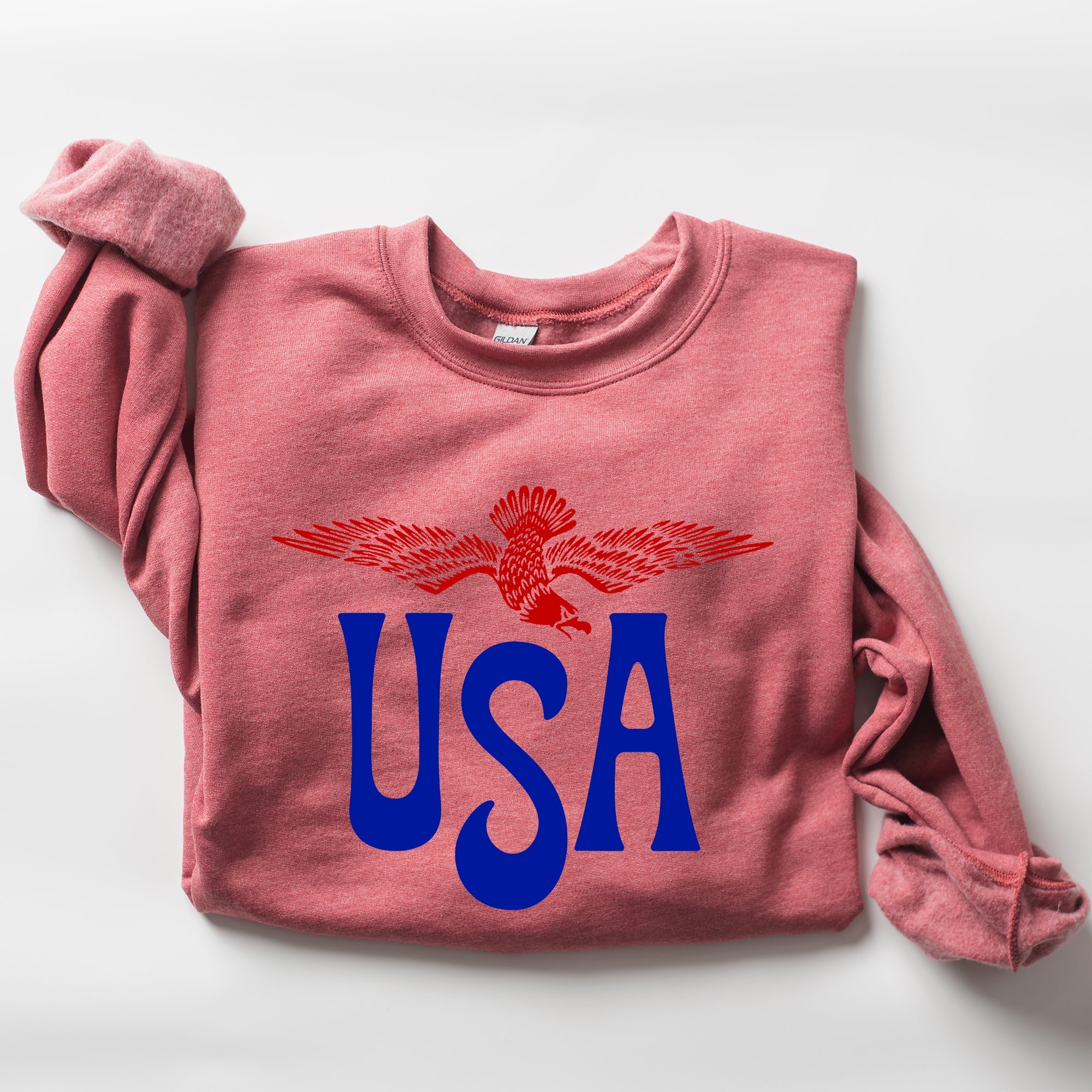 Retro USA Eagle America Patriotic Fourth of July Vintage Style Graphic Sweatshirt