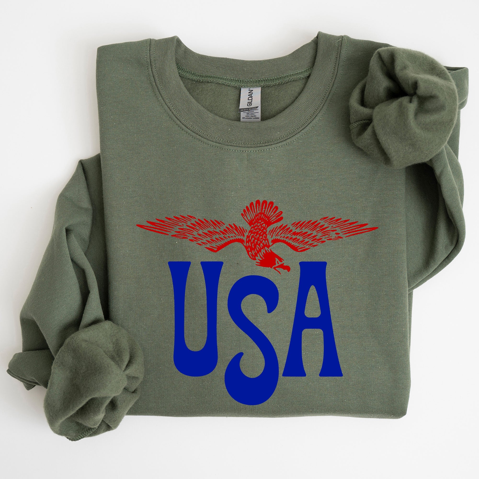 Retro USA Eagle America Patriotic Fourth of July Vintage Style Graphic Sweatshirt