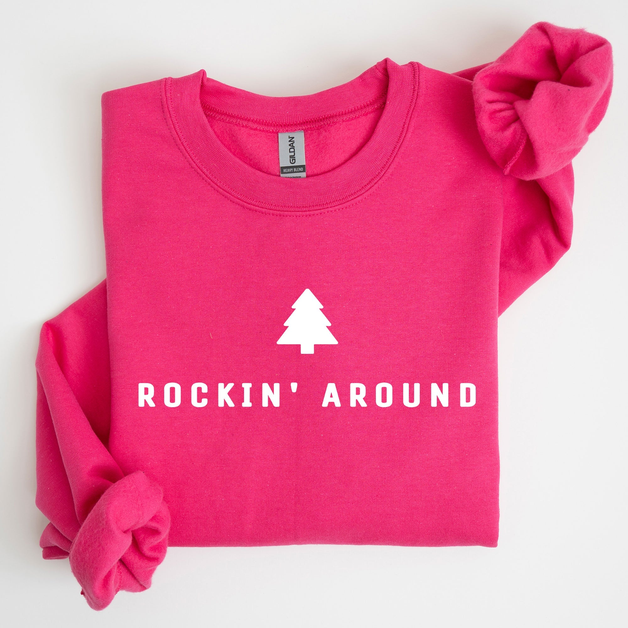 Rockin Around Minimalist Christmas Winter Santa Xmas Holiday Edition Cozy Sweatshirt