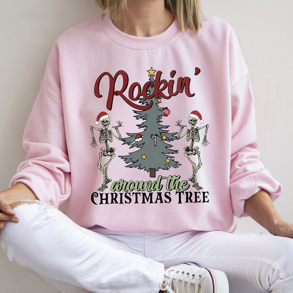 Rocking Around The Christmas Tree, Dancing Skeletons Holiday Party Edition Sweatshirt