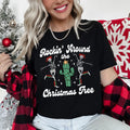 Rocking Around The Christmas Tree Desert Cactus Dancing Skeletons Holiday Graphic Tee