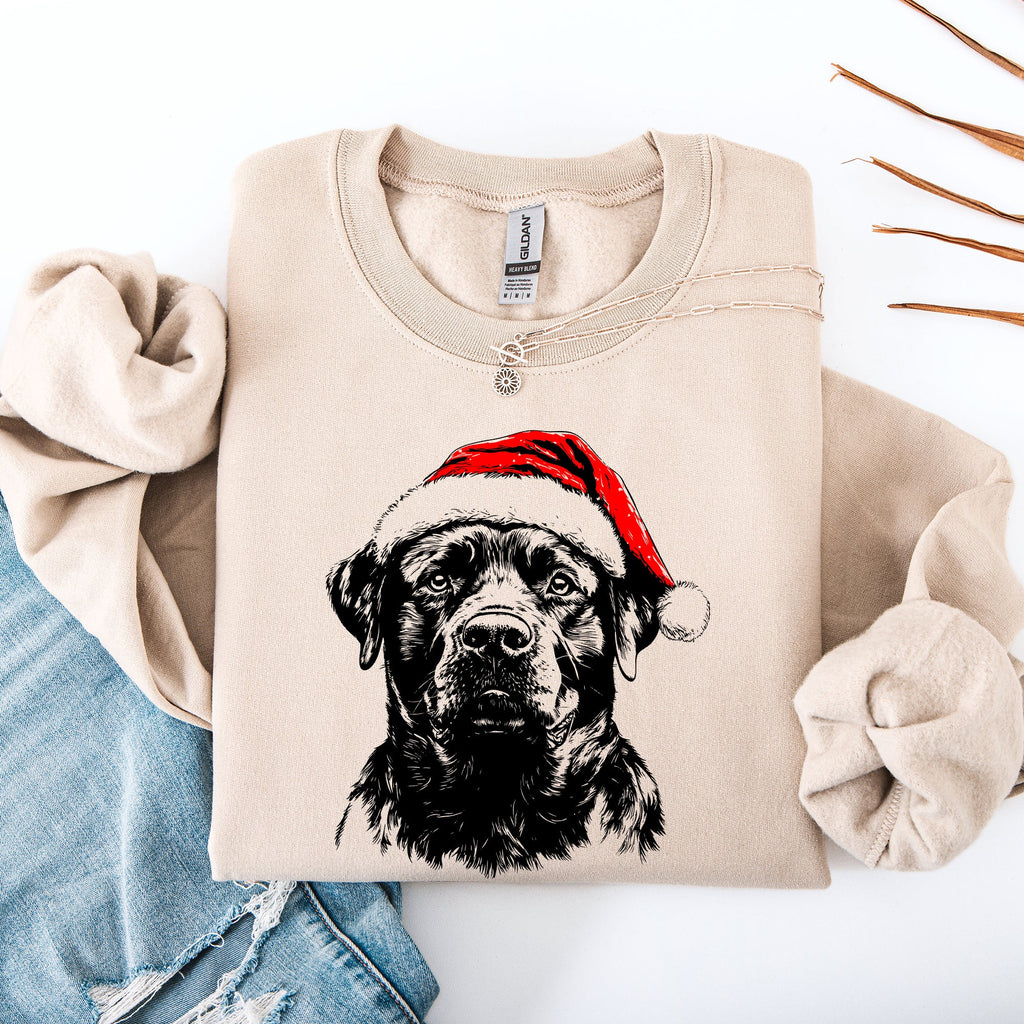 Rottweiler Santa Christmas For Dog Lovers Cozy Festive Winter Holiday Premium Sweatshirt