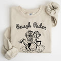 Rough Rider, Cowgirl, Horse, Rodeo Western Heritage Illustration Graphic Sweatshirt