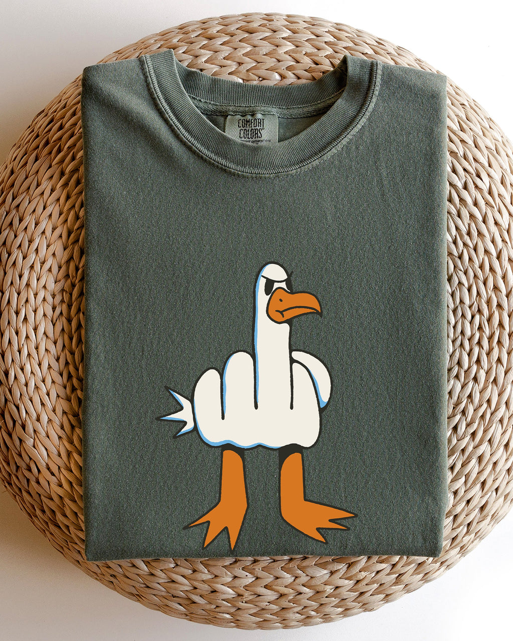 Rude Seagull Middle Finger Vulgar Crude Aesthetic Meme Collection Comfort Colors Tee