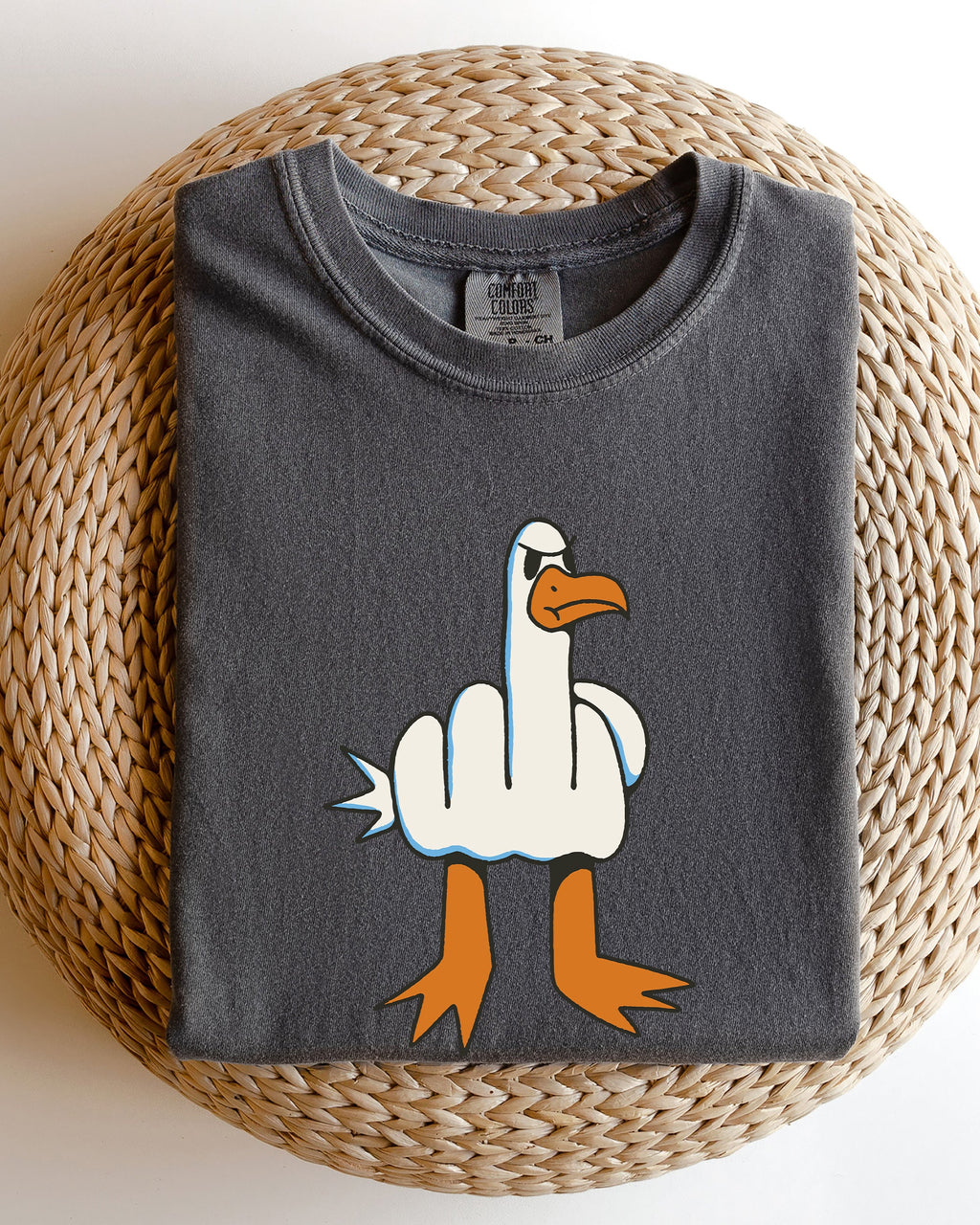 Rude Seagull Middle Finger Vulgar Crude Aesthetic Meme Collection Comfort Colors Tee