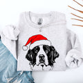 Saint Bernard Santa Christmas Paws Dog Lover Holiday Spirit Cozy Seasonal Sweatshirt