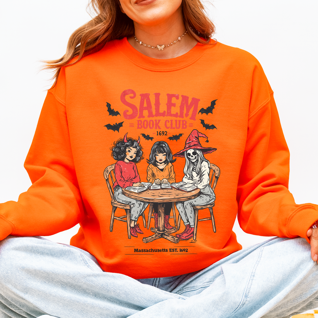 Salem Book Club Halloween Reading Library BookTok Inspired Vintage Cozy Sweatshirt