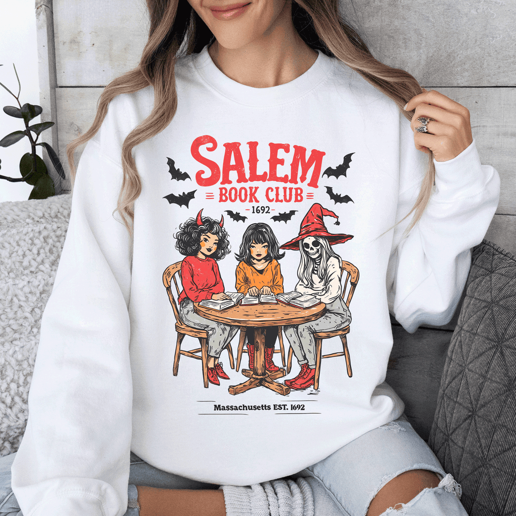 Salem Book Club Halloween Reading Library BookTok Inspired Vintage Cozy Sweatshirt