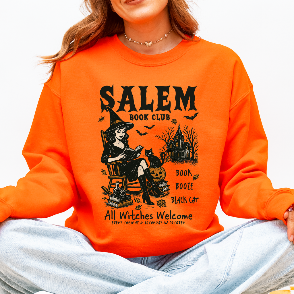 Salem Book Club Rocking Chair Retro Classic Vintage Halloween Reading Books Sweatshirt