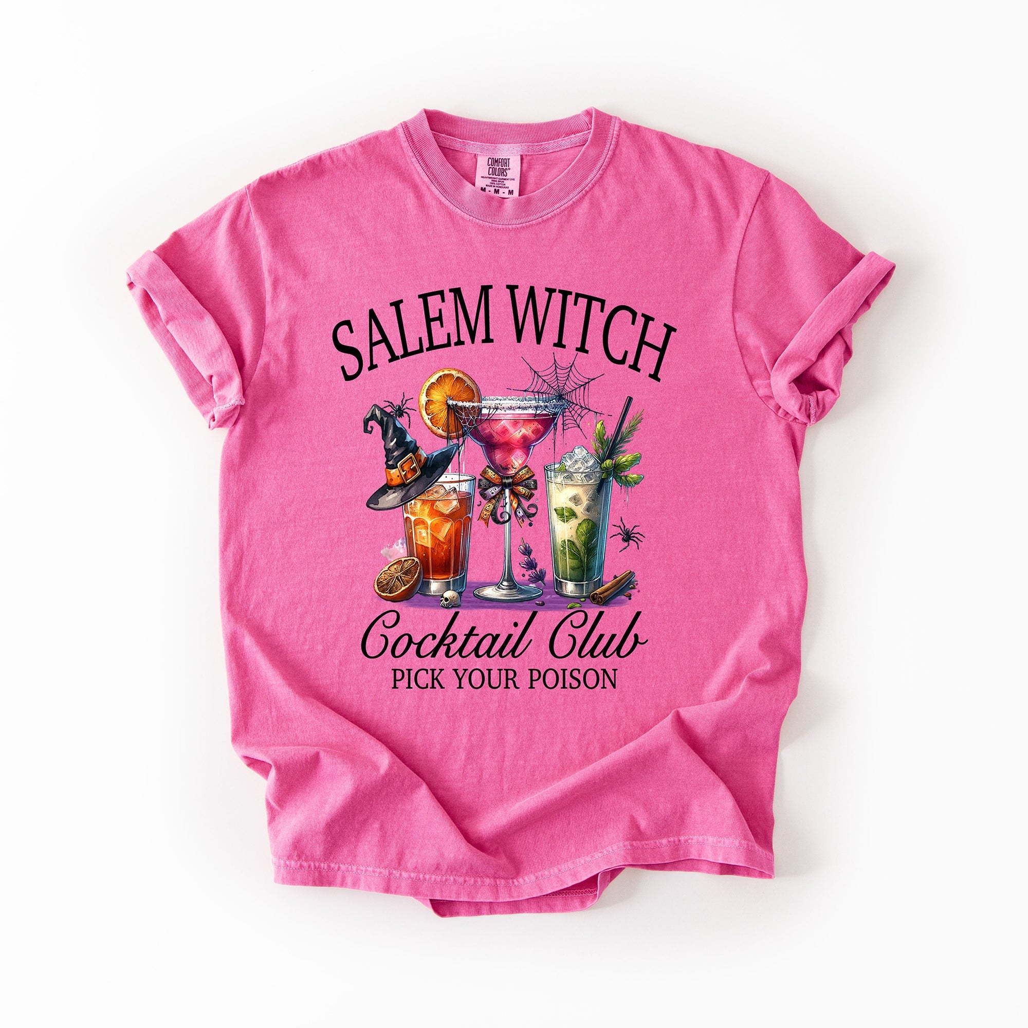 Salem Witch Cocktail Club Funny Halloween Drinks Party Limited Edition Comfort Colors Tee