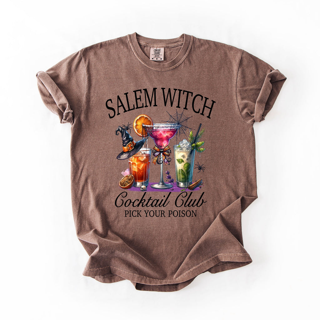 Salem Witch Cocktail Club Funny Halloween Drinks Party Limited Edition Comfort Colors Tee