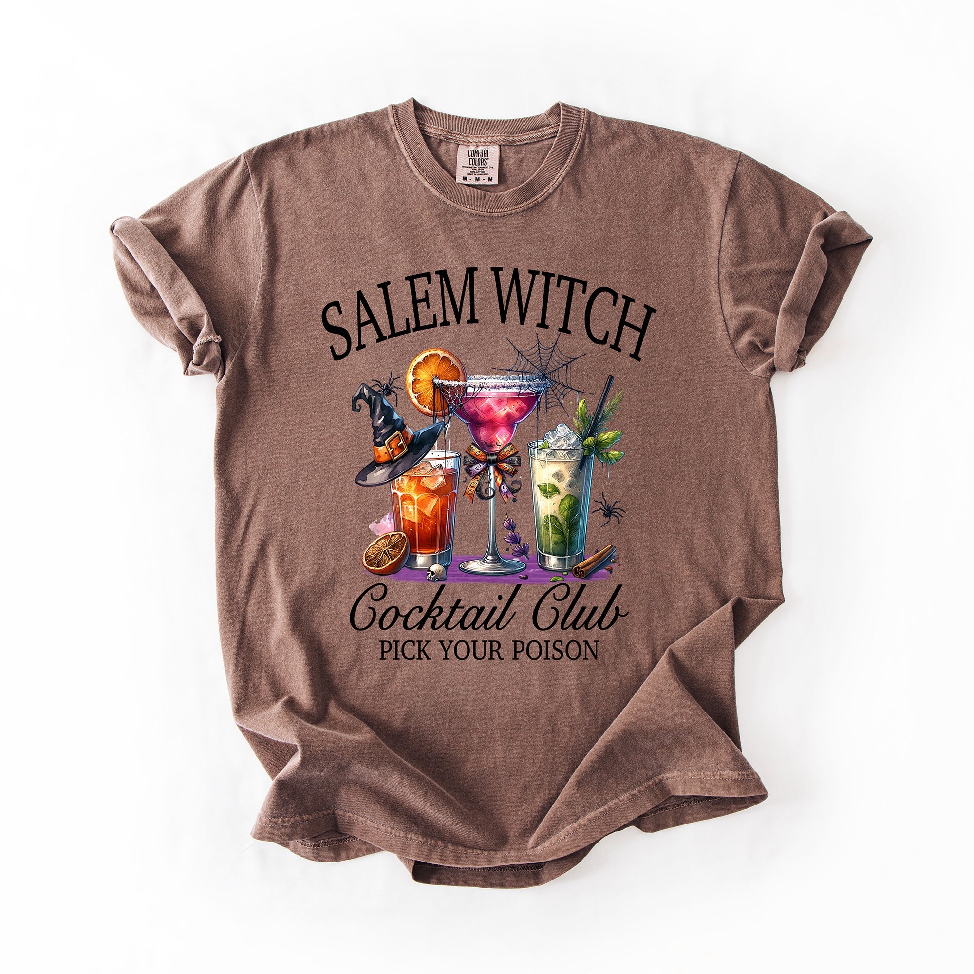 Salem Witch Cocktail Club Funny Halloween Drinks Party Limited Edition Comfort Colors Tee