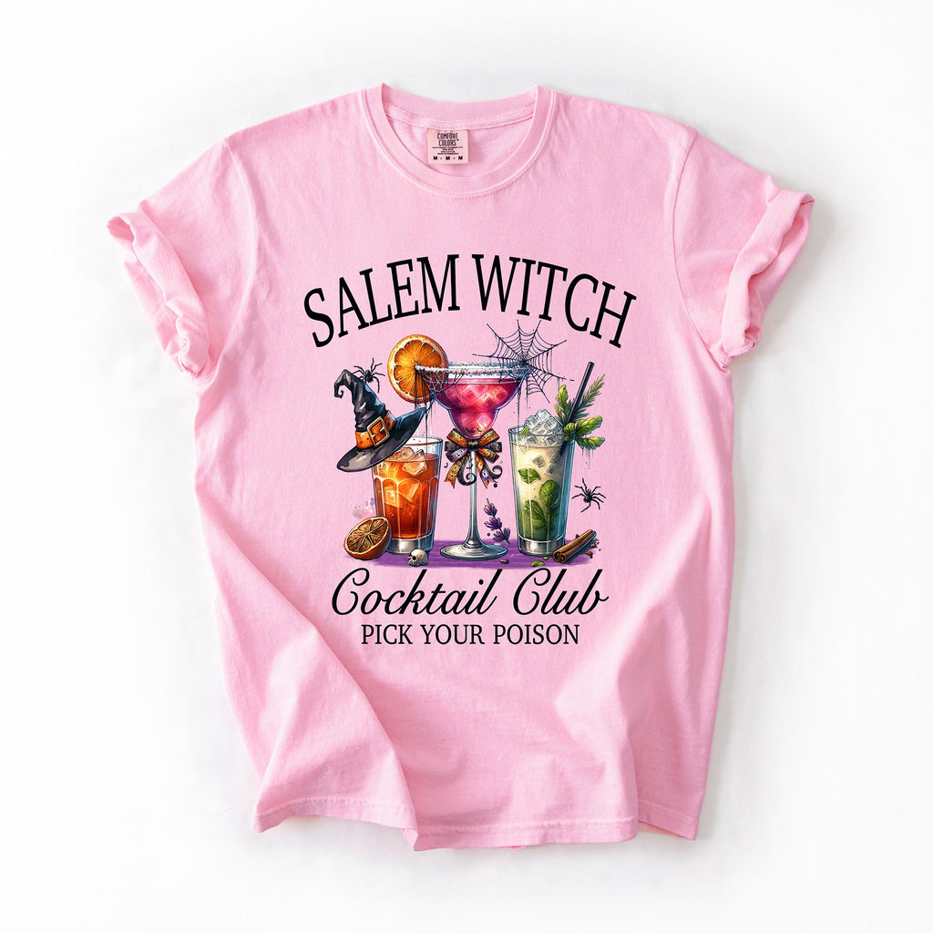Salem Witch Cocktail Club Funny Halloween Drinks Party Limited Edition Comfort Colors Tee