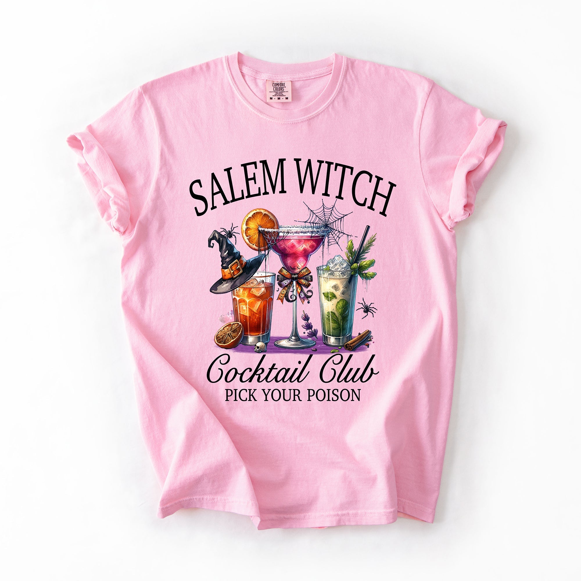 Salem Witch Cocktail Club Funny Halloween Drinks Party Limited Edition Comfort Colors Tee