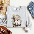 Santa Believe Retro Snowflakes Christmas Winter Snow Xmas Holiday Edition Sweatshirt