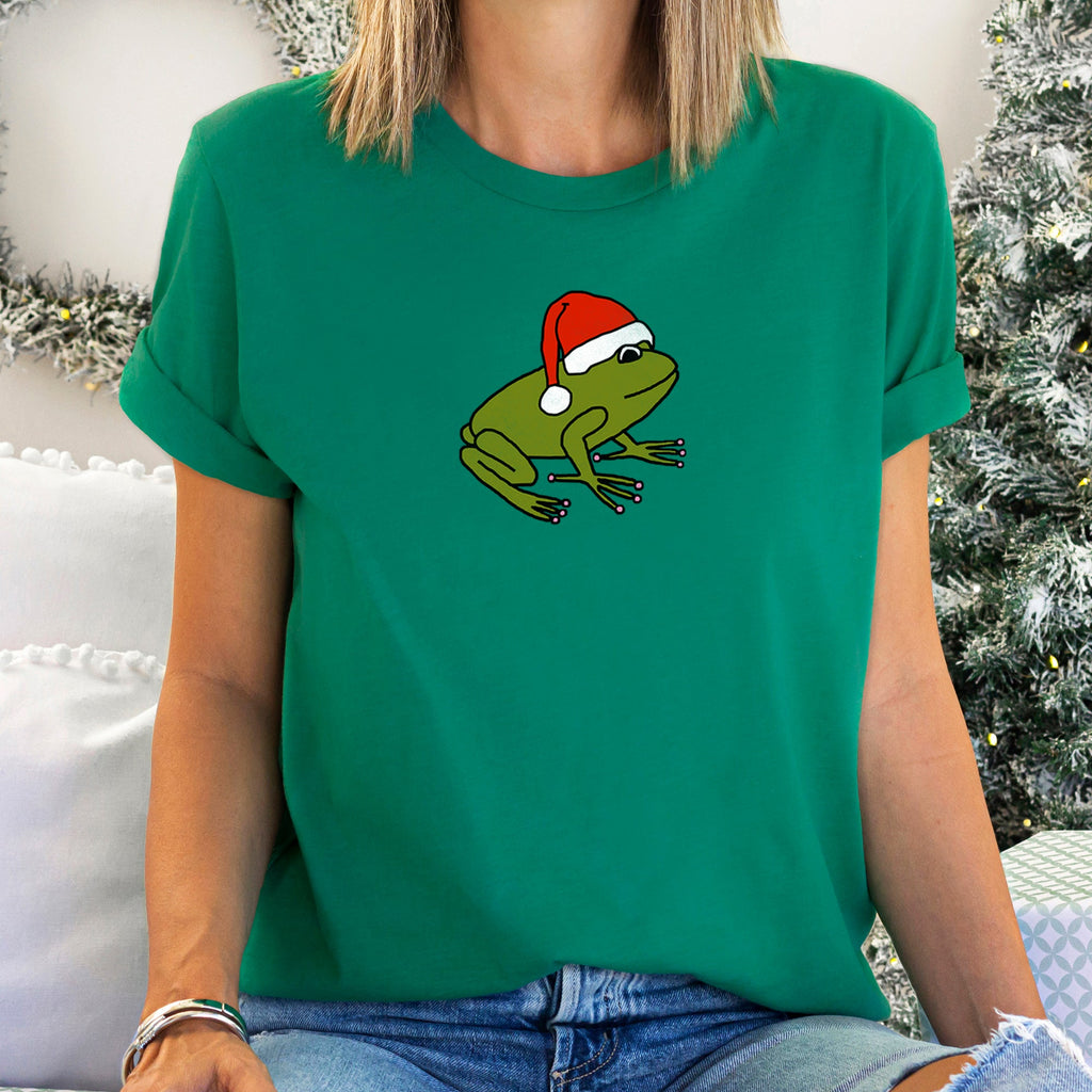 Santa Frog Christmas Retro Toad With Vintage Holiday Pop Art Illustration For A Festive Look Graphic Tee