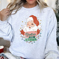 Santa Is Coming To Town Retro Christmas Nostalgic Graphic Festive Holiday Cheer Vintage Style Sweatshirt