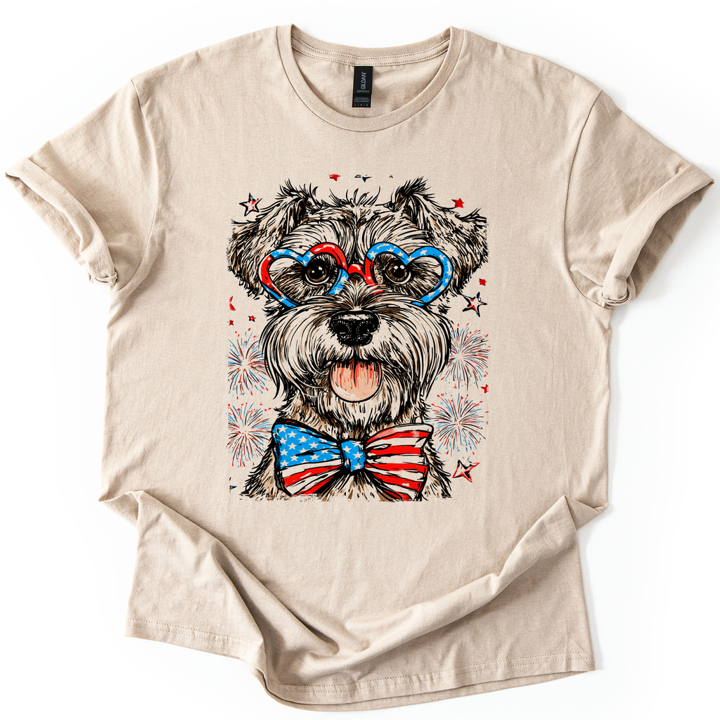 Schnauzer Patriotic Dog USA Pride Fourth Of July Stars And Stripes Edition Graphic Tee